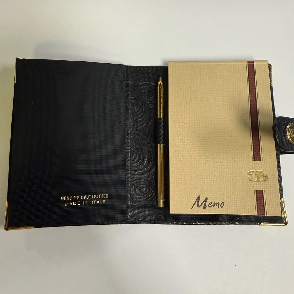 Vintage Gigliodoro Black Leather Home Office Planner - Picture 3 of 8